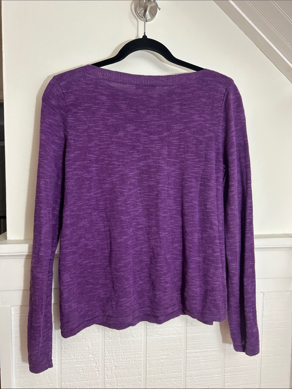 Eileen Fisher Organic Linen Cotton Slub Crewneck Top Small Purple Lilac Frost - Picture 5 of 7